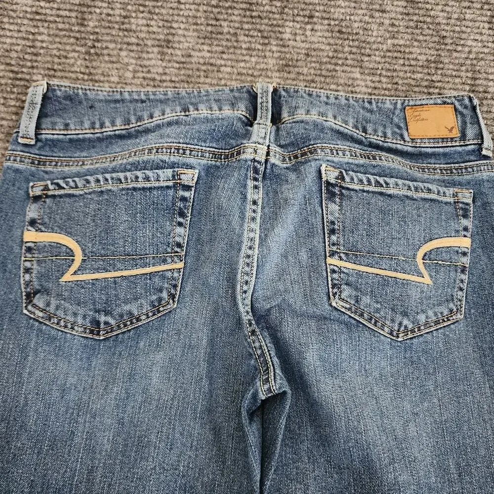 American Eagle Outfitters Womens 10 Artist Double Button Blue Denim Jeans